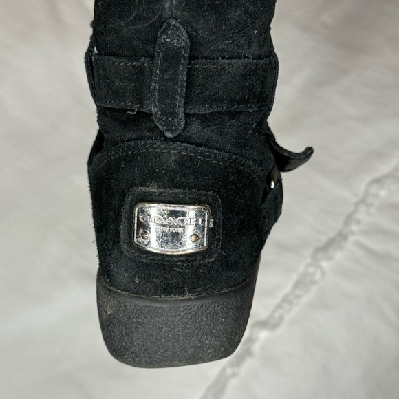 Coach Thelma Black Signature Embossed Suede Boots size 8 in good condition sexy - Picture 6 of 16